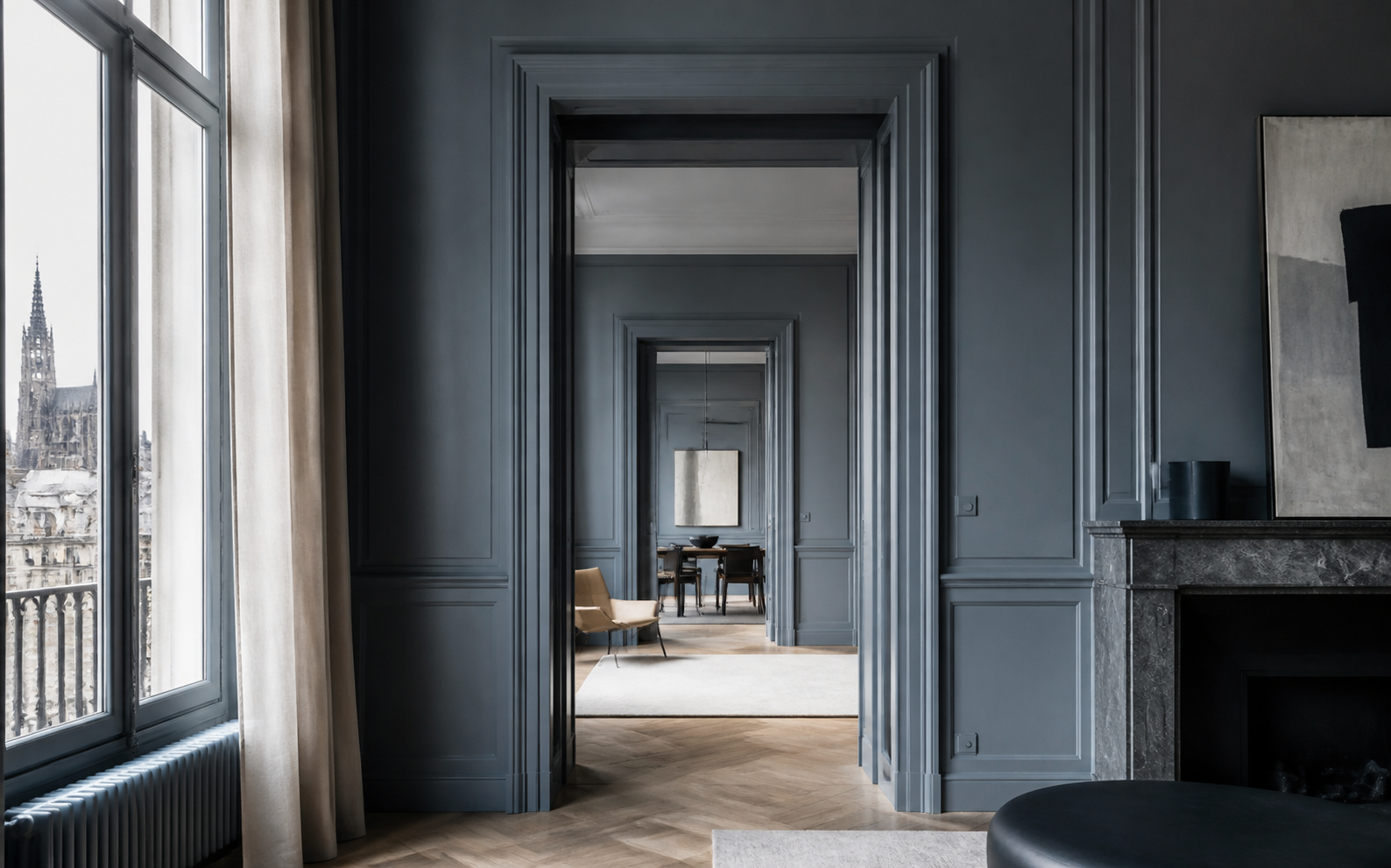 Enfilade de pièces photographiée à Strasbourg
